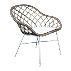 Rotan stoel Chair Grey - Van der leeden