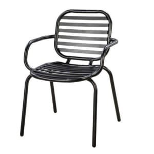 Tomo dining chair alu/black - Yoi