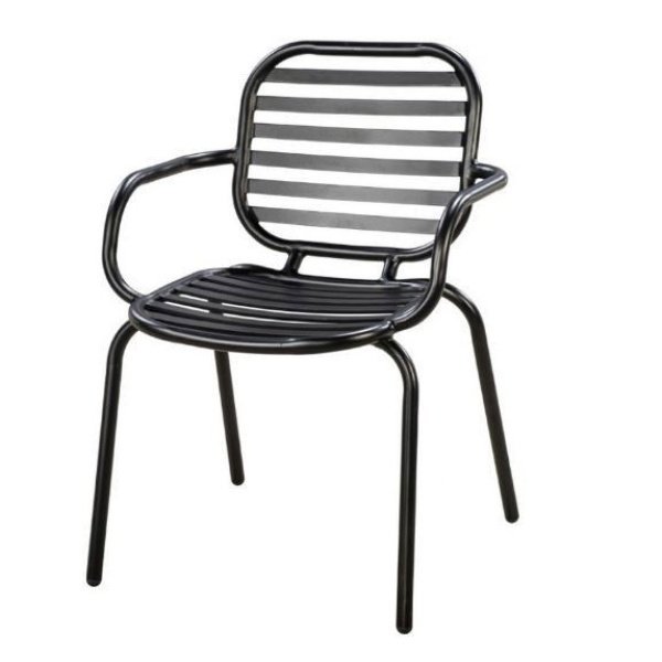 Tomo dining chair alu/black - Yoi