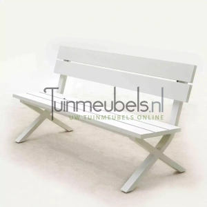 Tuinbank Crossway alu L160cm grijs/wit mat