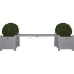 Tuinbank met bloembakken grijs