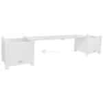 Tuinbank met bloembakken wit