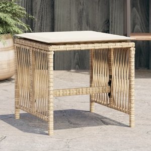 Tuinkrukken 4 st met kussens 41x41x36 cm poly rattan beige