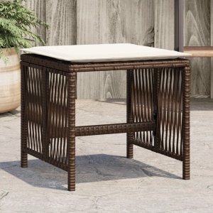 Tuinkrukken 4 st met kussens 41x41x36 cm poly rattan bruin