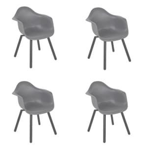 Tuinstoel montreux grijs 4 st - Lesli living