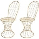 Tuinstoelen gevlochten metaal set van 2