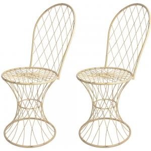 Tuinstoelen gevlochten metaal set van 2