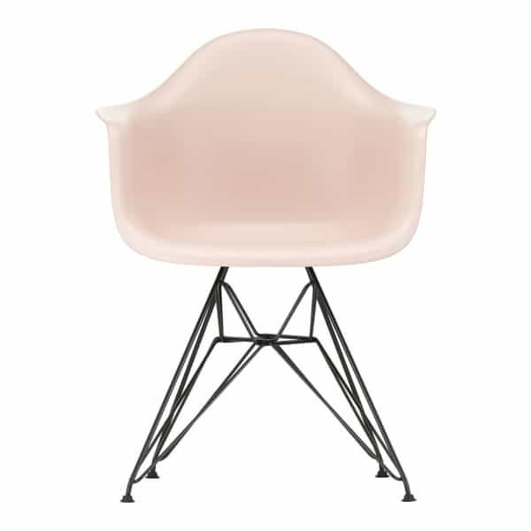 Vitra Eames DAR Armstoel Zwart Onderstel - Pale Rose