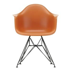 Vitra Eames DAR Armstoel Zwart Onderstel - Rusty Orange