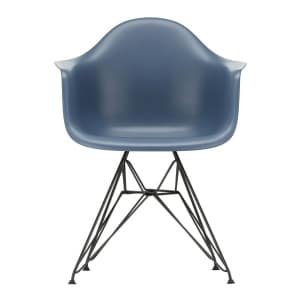 Vitra Eames DAR Armstoel Zwart Onderstel - Zeeblauw