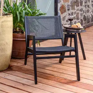 WOOOD Outdoor Fauteuil 'Pem' kleur Mat Zwart