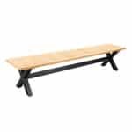 Wakai bench 217x45cm. alu black/teak - Yoi