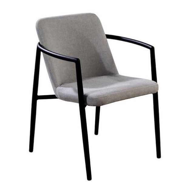 Youkou dining chair alu black/flanelle grey - Yoi