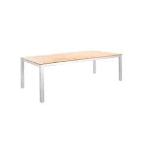 Arashi dining table 220x100 cm aluminium salix/teak - Yoi