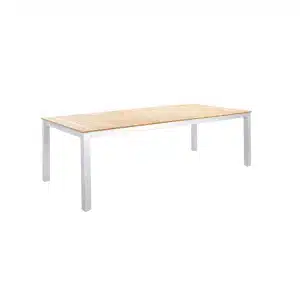 Arashi dining table 220x100 cm aluminium salix/teak - Yoi
