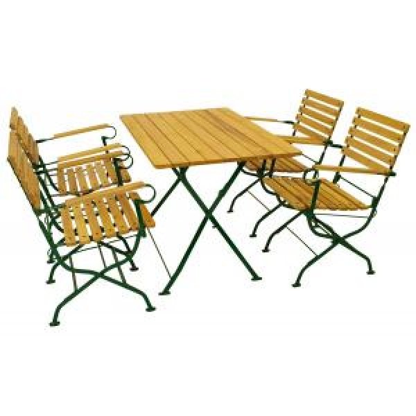 Dornbirn houten tuinset - Robina hout Platstaal - Bruin Groen