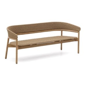 Kave Home 3-zits Tuinbank Arinella Acaciahout en geweven touw - Beige
