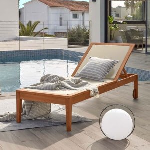 Kave Home Ligstoel 'Caterin', 195cm, kleur Naturel