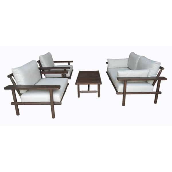 Laruna Loungeset - Hout Acacia Vintage Donker Teak Look
