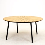 Lavras Dave Teak Tuintafel 150 cm Rond Vita