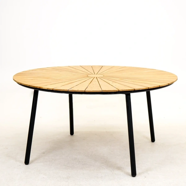Lavras Dave Teak Tuintafel 150 cm Rond Vita