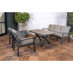 Loungeset Donna 4-delig - Aluminium met Taupe Kussens
