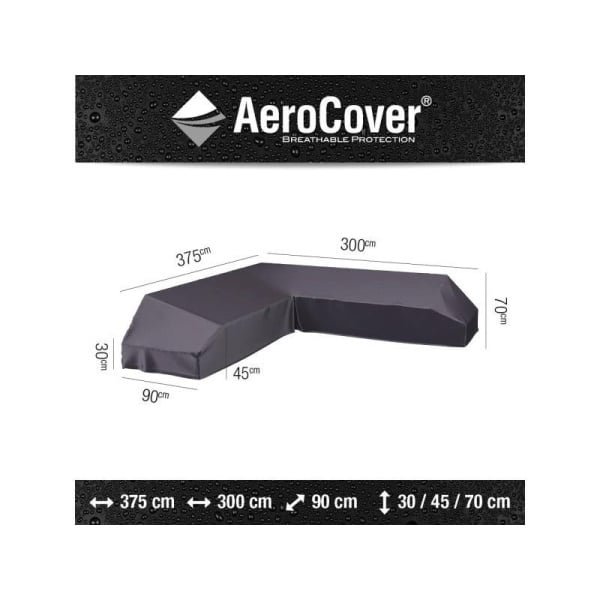 Loungeset platformhoes rechts 375x300x90xH30/45/70 cm - Aerocover