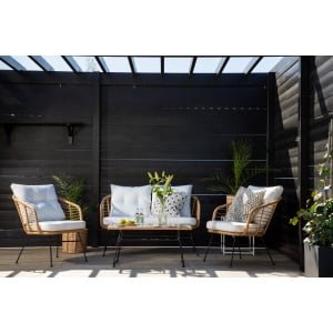 Nohr Loungeset Samantah Met bank, 2 stoelen en tafel - Grijs