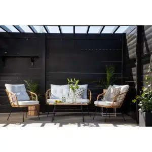 Nohr Loungeset Samantah Met bank, 2 stoelen en tafel - Grijs