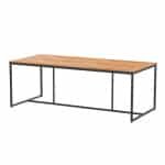 Quatro Tafelframe Antracite met Teak Tafelblad 220 x 95 cm - 4so