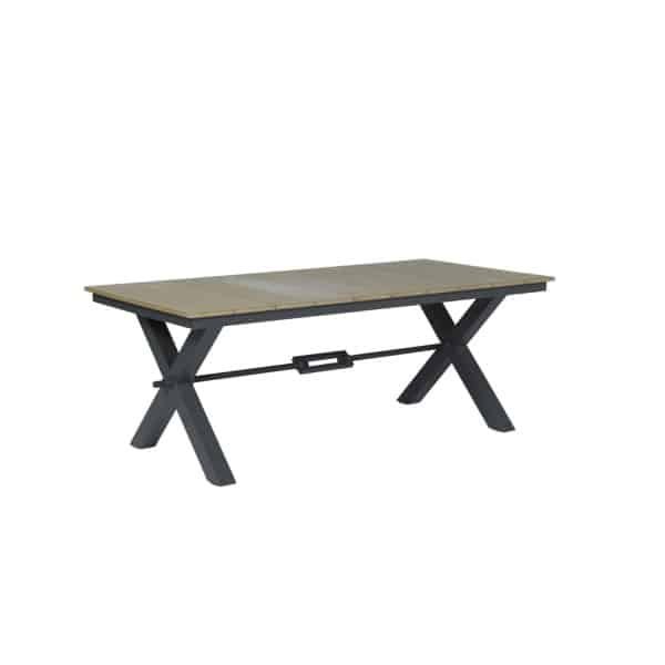 Robusto tafel 200x100xH76 VW vintage teak/ carbon black - Garden impressions