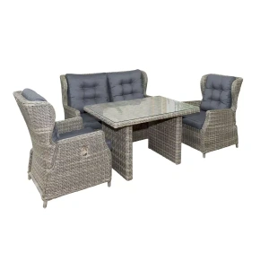 Sacha Lounge-diningset 2 zits bank - Kobo Grijs