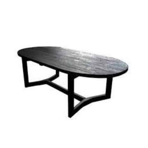 Teak Tuintafel Ovaal 260x110 cm Black - Van der leeden