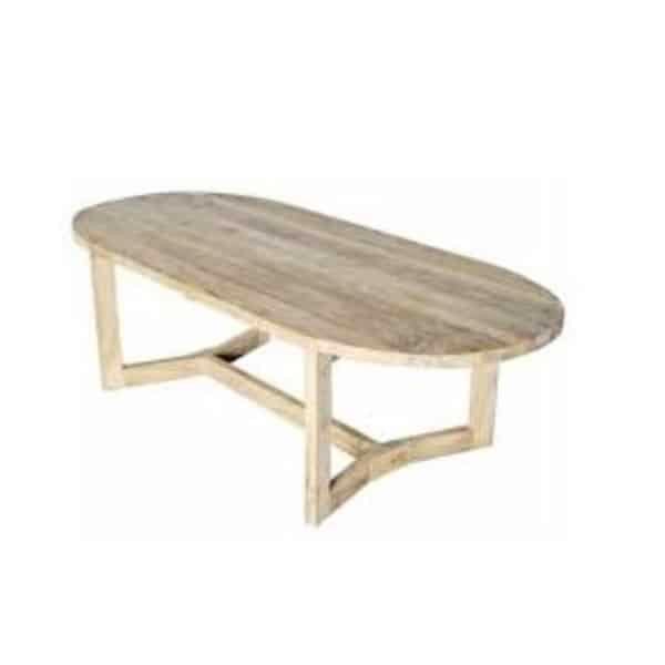 Teak Tuintafel Ovaal 260x110 cm Natural - Van der leeden