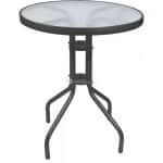 Terrastafel met glasplaat ⌀ 60 cm antraciet