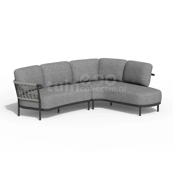 Tierra Outdoor Loungeset Fresca Organic Charcoal Left