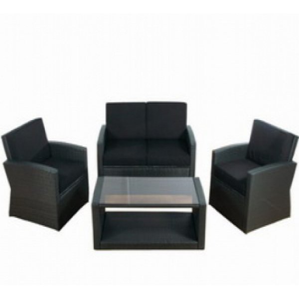 Tuinmeubel tuinset wickerset Eivissa zwart