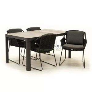 Tuinset Accor antra met Castilla Negro 160cm tafel | 4 Seasons Outdoor