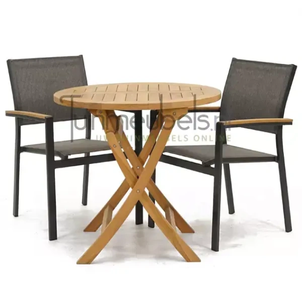 Tuinstoel Arezzo met Milton tafel rond 80