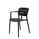 Tuinstoel Calpe Stapelbaar Grijs Kunststof Stoel Buiten Vita