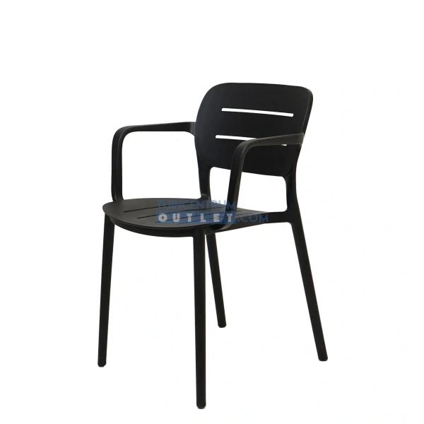 Tuinstoel Calpe Stapelbaar Grijs Kunststof Stoel Buiten Vita