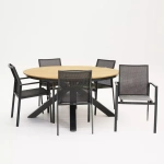 Tuinstoel Delia grijs met Arezzo tafel 150 cm rond