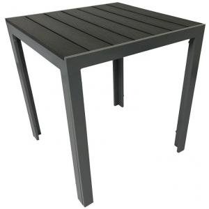 Tuintafel aluminium 70 x 70 cm met polywood tafelblad