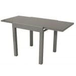 Uitschuifbare Tuintafel met glazen tafelblad 70/140 grijs