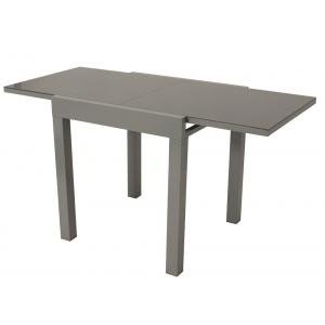 Uitschuifbare Tuintafel met glazen tafelblad 70/140 grijs