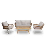 Verena loungeset teak wit 4-delig - Own