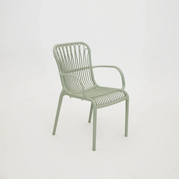 Vita Madrid diningstoel stapelbaar vergrijsd groen