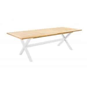 Wakai dining table 236x100cm. alu white/teak - Yoi
