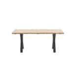 Zeus dining tafel 180x100 carbon black/teak look/X-stijl - Garden impressions