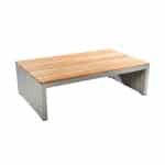Bango coffee table 140x85 cm aluminium salix/teak - Yoi